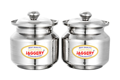 JAGGERY Stainless Steel Ghee Dani Oil Pot Oil Dispenser With Lid And Spoon