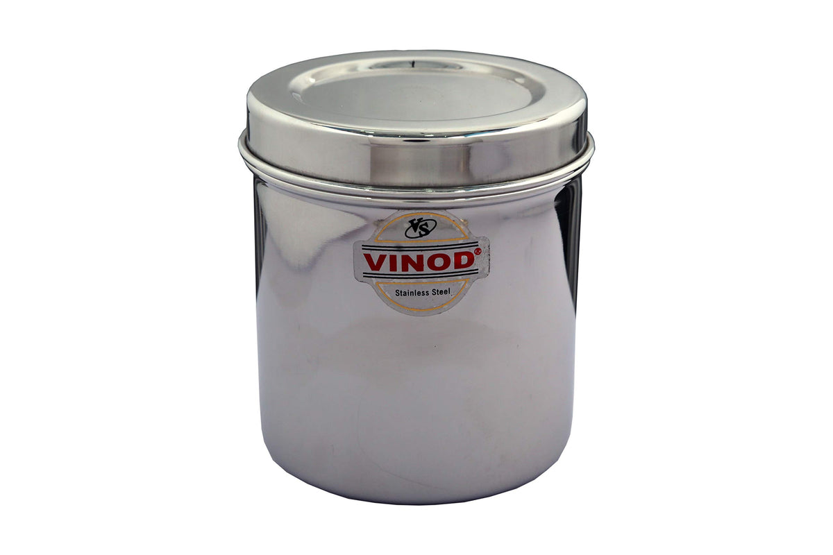 Vinod Stainless Steel Container with Lid, Set of 3 Pieces, Silver