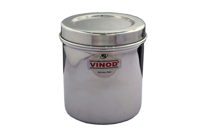 Vinod Stainless Steel Container with Lid, Set of 3 Pieces, Silver