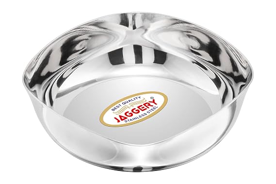 JAGGERY Stainless Steel Square Halwa Plate, Sweet Vati / Dessert Bowl -set of 6pcs