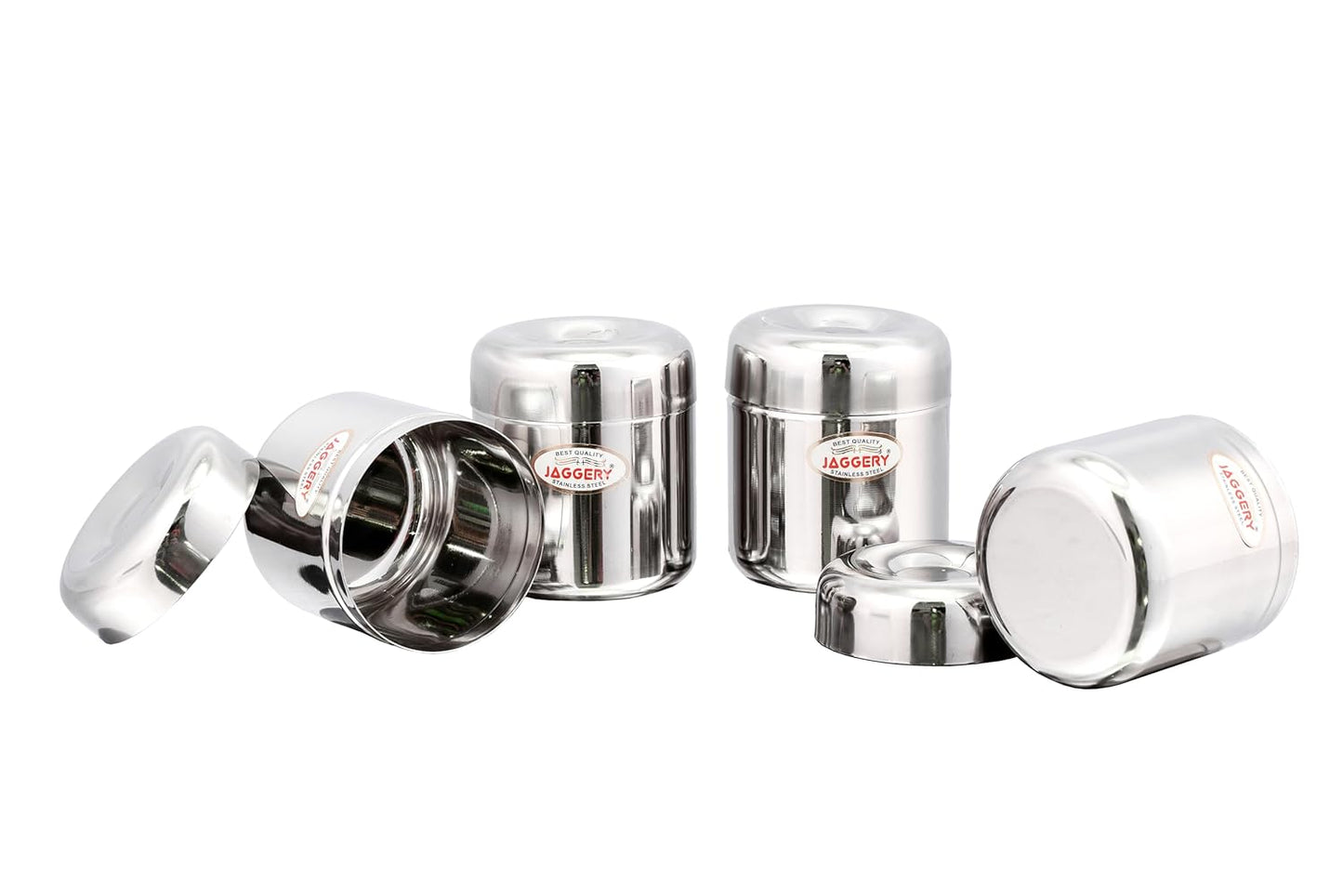JAGGERY Stainless Steel Apple Dabba, Junior Storage Container, Canisters Set of 4 pcs (200 ml)