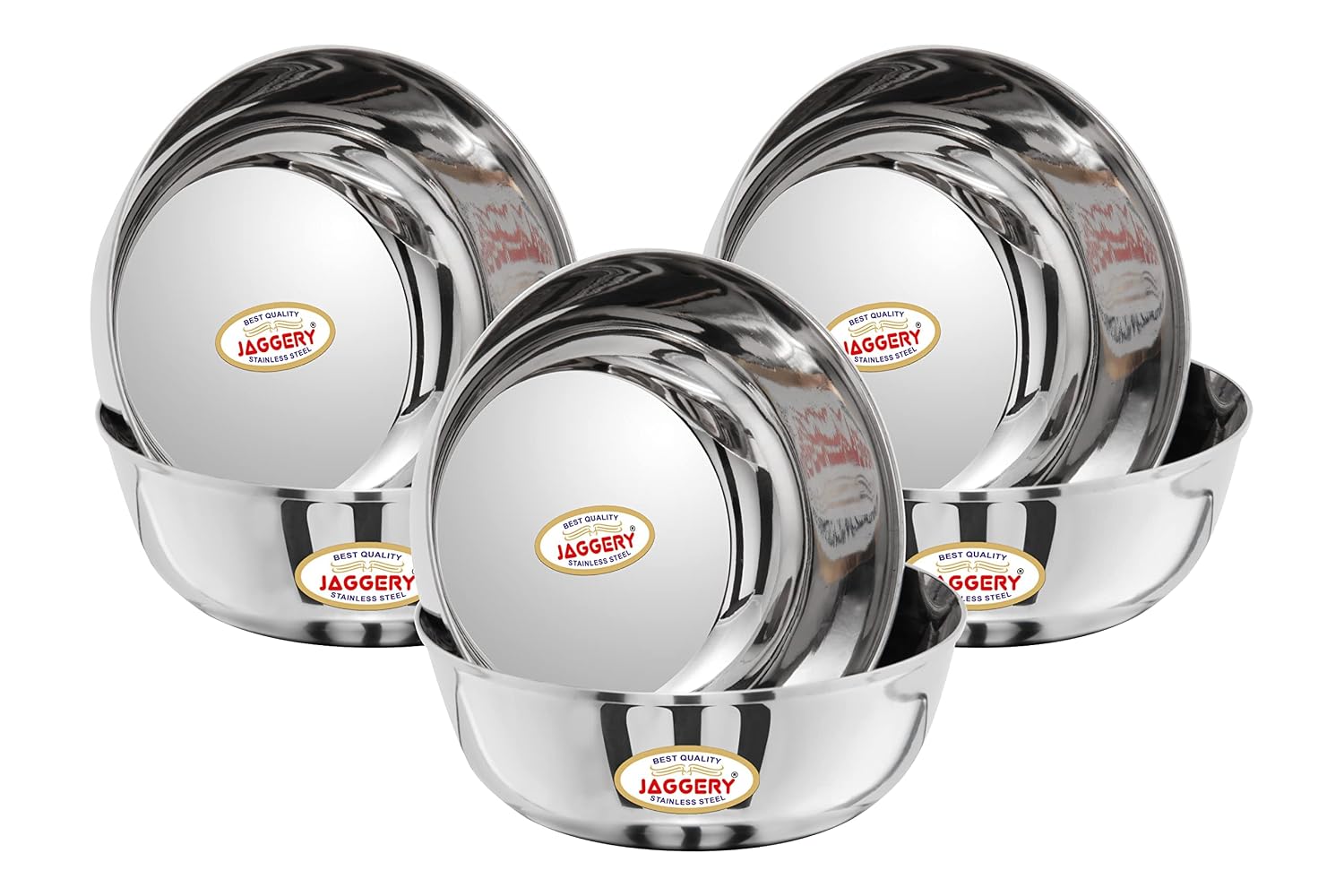 JAGGERY Stainless Steel 600ml Katora Set, Big Bowl
