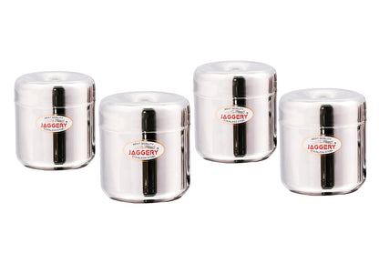 JAGGERY Stainless Steel Apple Dabba, Junior Storage Container, Canisters Set of 4 pcs (260 ml)