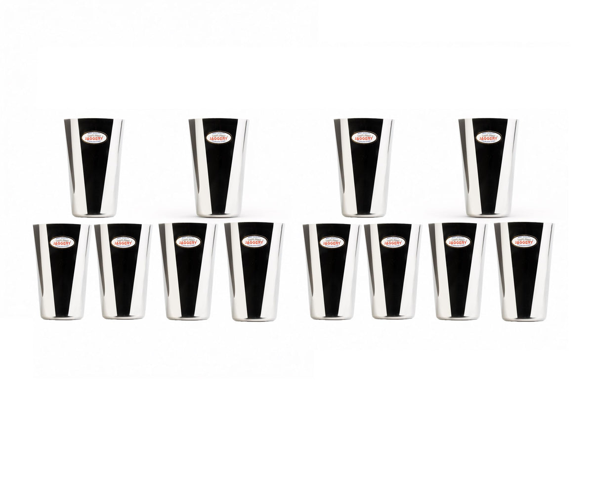JAGGERY Stainless Steel Drinking Glass Set (Square 300ML)
