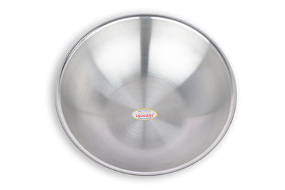 JAGGERY Triply Stainless Steel Cookware Tasla - 1.8 Litre (22 cm), Kadai (Without Handle), Induction & Gas Friendly, Heavy Bottom-Kadai for Cooking