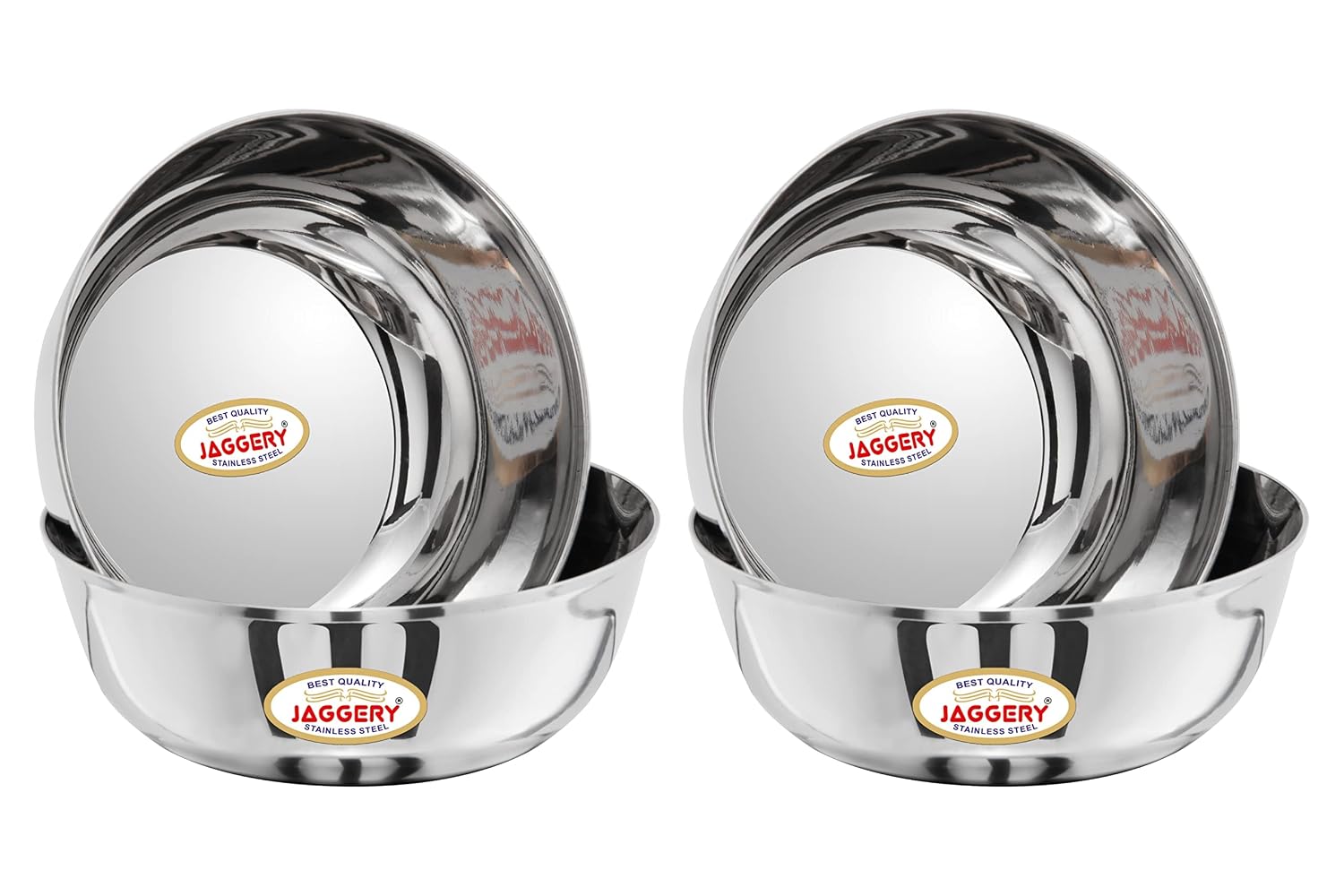 JAGGERY Stainless Steel 600ml Katora Set, Big Bowl
