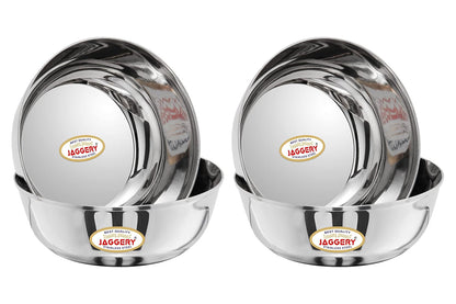 JAGGERY Stainless Steel 600ml Katora Set, Big Bowl