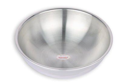 JAGGERY Triply Stainless Steel Cookware Tasla - 2.5 Litre (24 cm), Kadai (Without Handle), Induction & Gas Friendly, Heavy Bottom-Kadai for Cooking