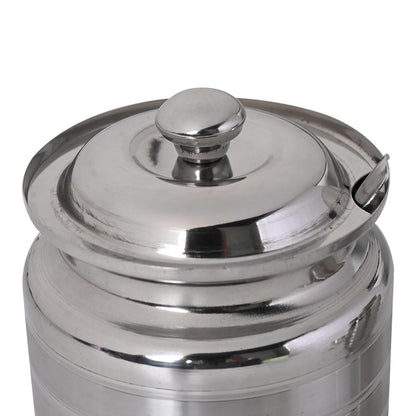 JAGGERY Stainless Steel Ghee Oil Pot Container Kitchen Storage, Dispenser Oil Container With Lid And Spoon (pack of 2pcs) Capacity-350ml