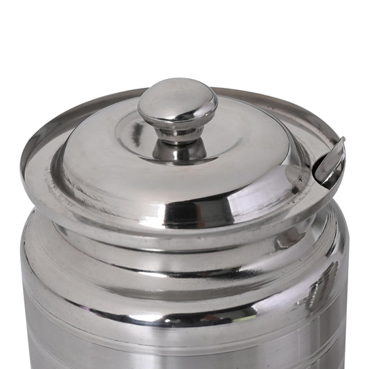 JAGGERY Stainless Steel Ghee Oil Pot Container Kitchen Storage, Dispenser Oil Container With Lid And Spoon (pack of 2pcs) Capacity-350ml