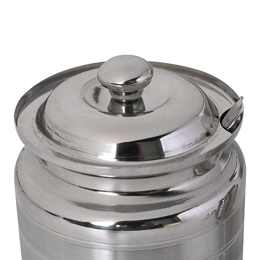 JAGGERY Stainless Steel Ghee Oil Pot Container Kitchen Storage, Dispenser Oil Container With Lid And Spoon (pack of 2pcs) Capacity-350ml