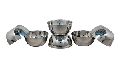VINOD Stainless Steel Dinner Bowl Katori for Serving, Pack Of 6 Pcs