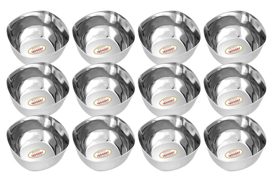 JAGGERY Stainless Steel Square Shaped Dessert Bowl Pack of 12 Pcs