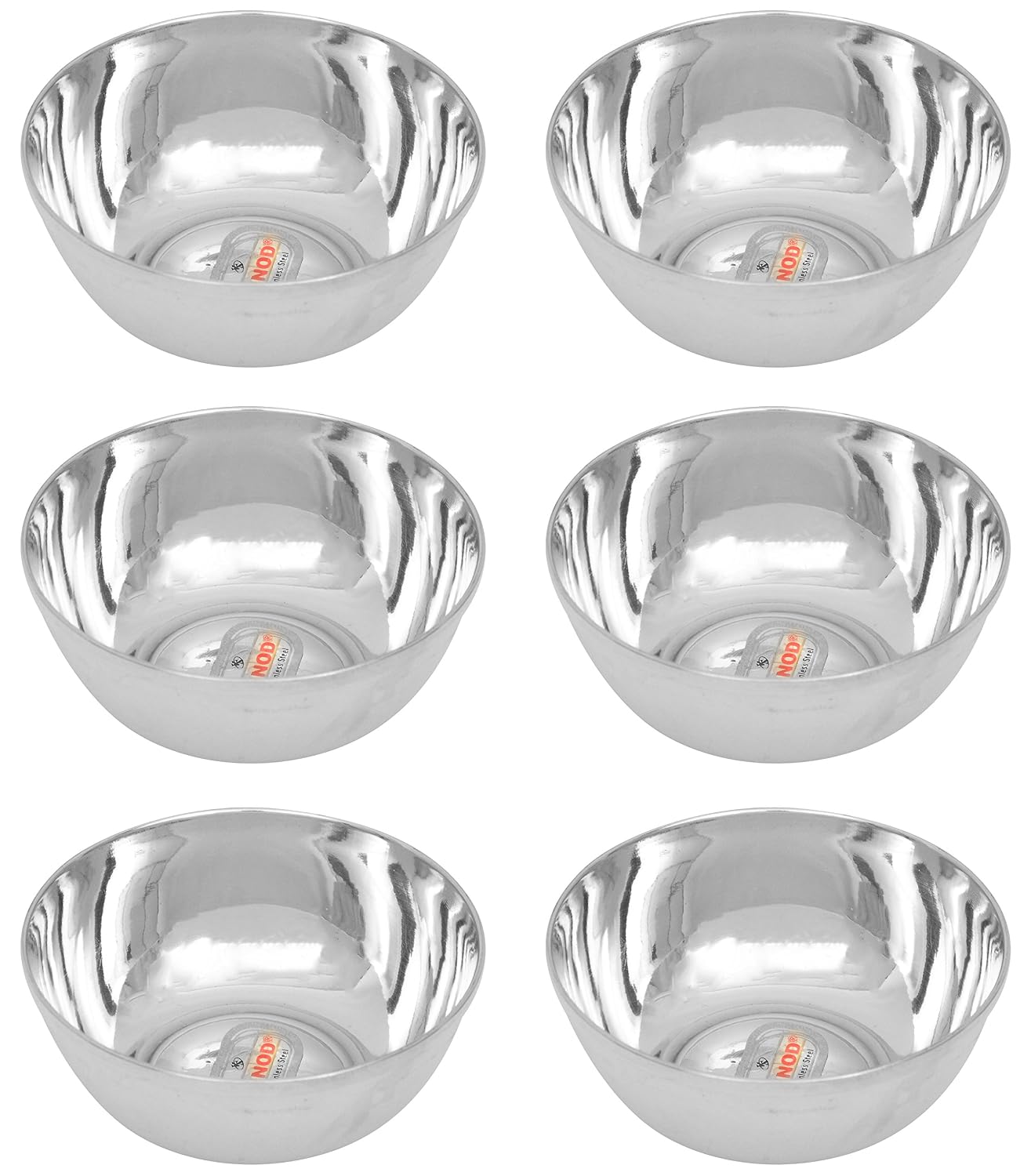 VINOD Stainless Steel Dinner Bowl Katori for Serving, Pack Of 6 Pcs