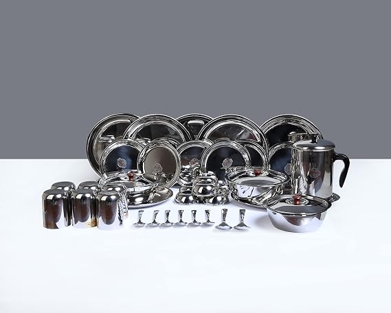 Vinod Stainless Steel 37 Pieces Dinner Set for six Persons
