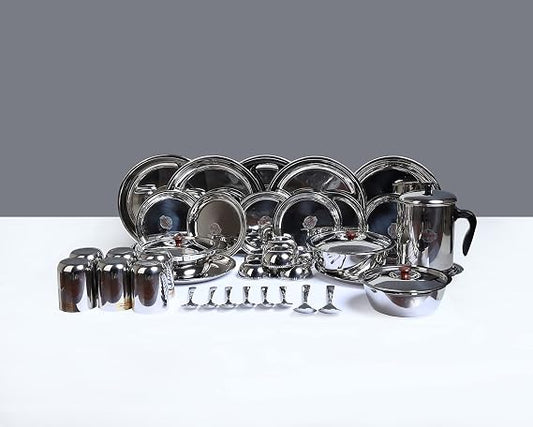 Vinod Stainless Steel 37 Pieces Dinner Set for six Persons