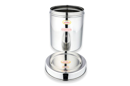 JAGGERY® Stainless Steel Tall Container, Ubha Dabba (Set of 6) (Dia_12 cm, Height 14.5 cm, Capacity_1 Litre)