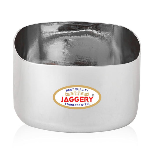 JAGGERY Heavy Gauge Stainless Steel Square Bombay Wati Katori with Mirror Finish Sturdy And Durable For Home And Kitchen – 7 cm L&W, Set of 6pc, 150ML Each - Silver