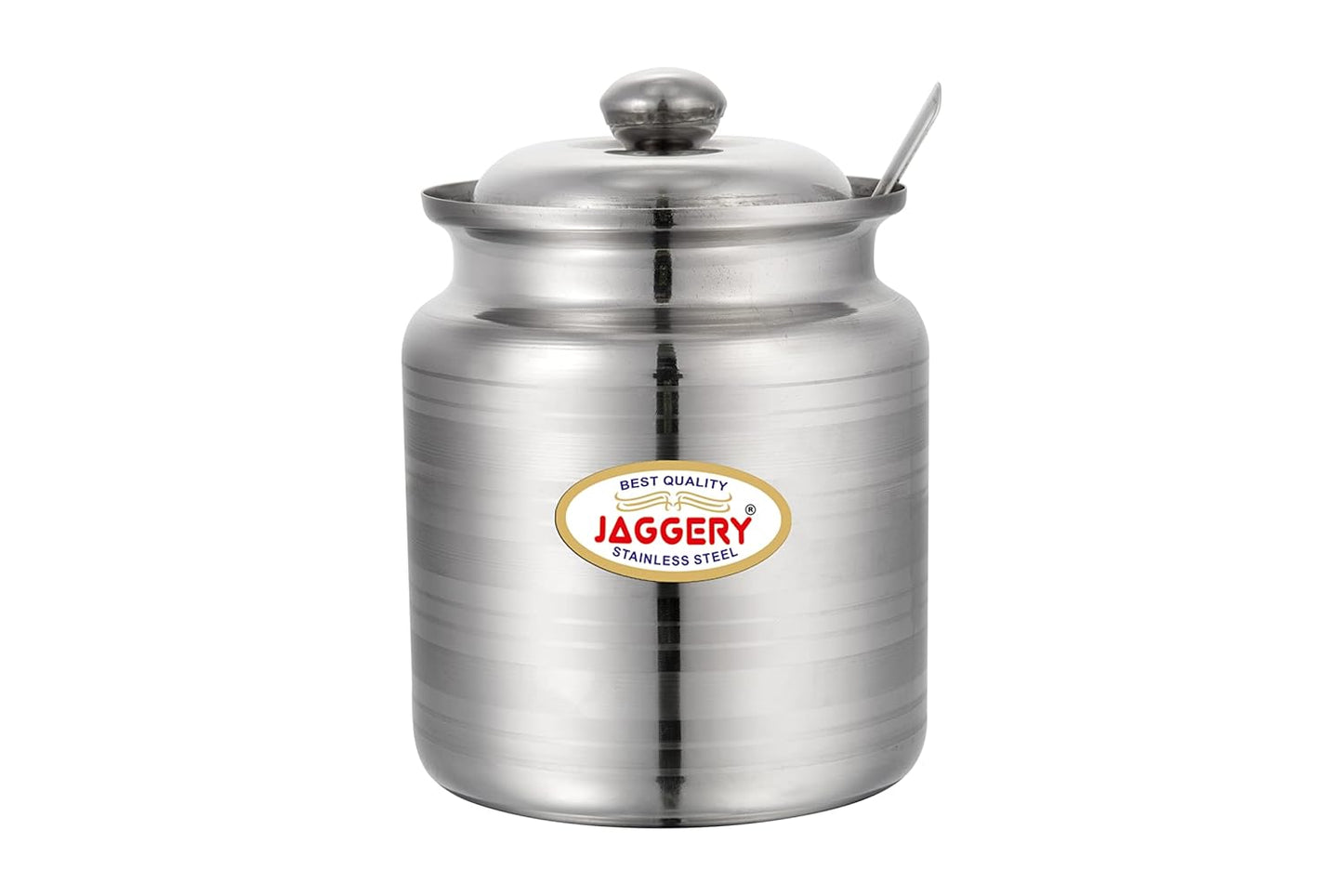 JAGGERY Stainless Steel Ghee Dani Oil Pot Container Kitchen Storage, Dispenser Oil Container With Lid And Spoon (pack of 2pcs) Capacity-450ml