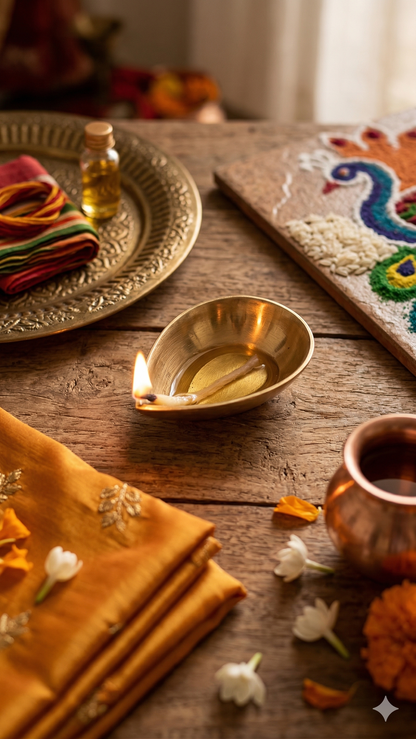 Jaggery Brass Diya  for Diwali / Dussehra / Evening Puja in Home / Mandir / Temple