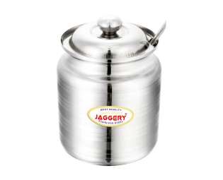 JAGGERY Stainless Steel Ghee Dani Oil Pot Container Kitchen Storage, Dispenser Oil Container With Lid And Spoon (pack of 2pcs) Capacity-350ml and 600ml