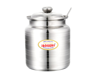 JAGGERY Stainless Steel Ghee Dani Oil Pot Container Kitchen Storage, Dispenser Oil Container With Lid And Spoon (pack of 2pcs) Capacity-350ml and 600ml