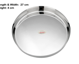 JAGGERY Stainless Steel Heavy Gauge Mirror Finished 5 pcs Thali Set, Dinner Set