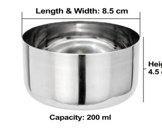 JAGGERY Stainless Steel Heavy Gauge Mirror Finished 5 pcs Thali Set, Dinner Set