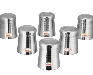 JAGGERY® Stainless Steel Drinking Serving Water Milk Juice Glass Glasses Set, 350ml (Spice, Pack of 12)