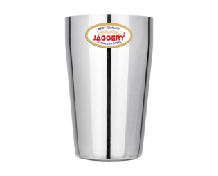 JAGGERY® Stainless Steel Drinking Serving Water Milk Juice Glass Glasses Set, (Thumsup Glass 400ml, Pack of 12)