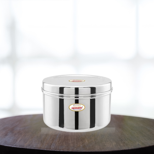 JAGGERY Heavy Gauge Stainless Steel Container/Storage Box/Deep Betha Dabba/Grocery Canister/Multipurpose Dibba, for Laddu/Papad/Chips/idli/snacks/sweets/chapati,puri