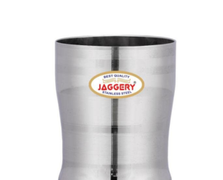 JAGGERY® Stainless Steel Drinking Serving Water Milk Juice Glass Glasses Set,350 ml (Eco, Pack of 2)