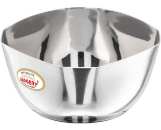 JAGGERY Brand- Stainless Steel Heavy Double Square Bowl/Hexagon Vati/Wati/Mirror Finished Katori -Set of 8 (capacity-200ml, Length and Width 9cm, Height-4.4cm)