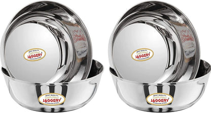 JAGGERY Stainless Steel 1170ml Katora/Big Bowl Set Donga (20cm Diameter)
