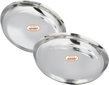 JAGGERY Stainless Steel Rice Platter to Serve Rajma Chawal, Chhole Chawal Or Curry Rice Bowl
