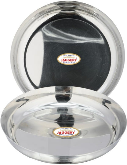JAGGERY Stainless Steel Rice Platter to Serve Rajma Chawal, Chhole Chawal Or Curry Rice Bowl