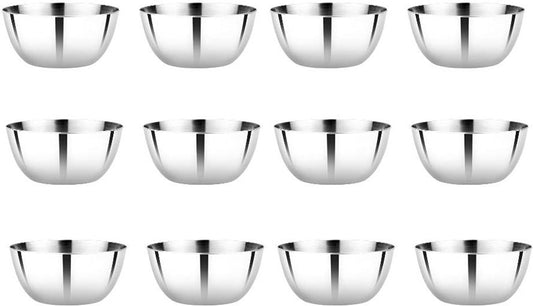 VINOD Stainless Steel Two Tone Bowl Set of 12 Pcs