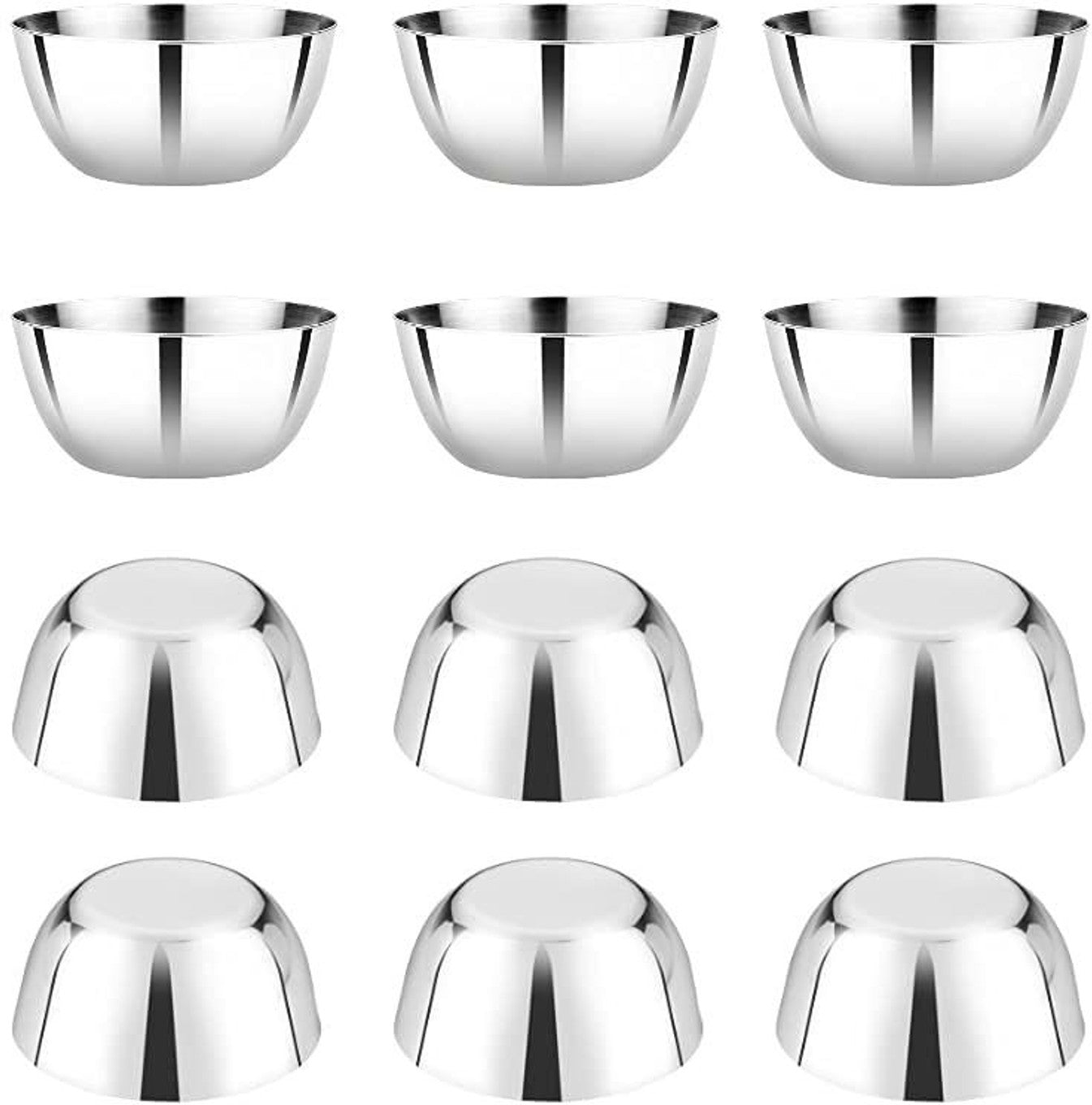 VINOD Stainless Steel Two Tone Bowl Set of 12 Pcs