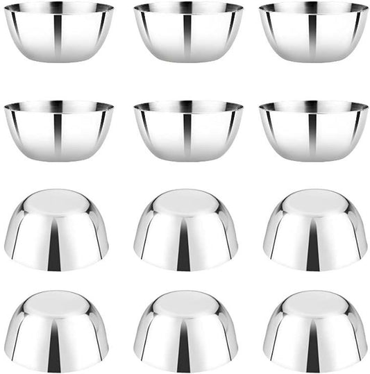 VINOD Stainless Steel Two Tone Bowl Set of 12 Pcs