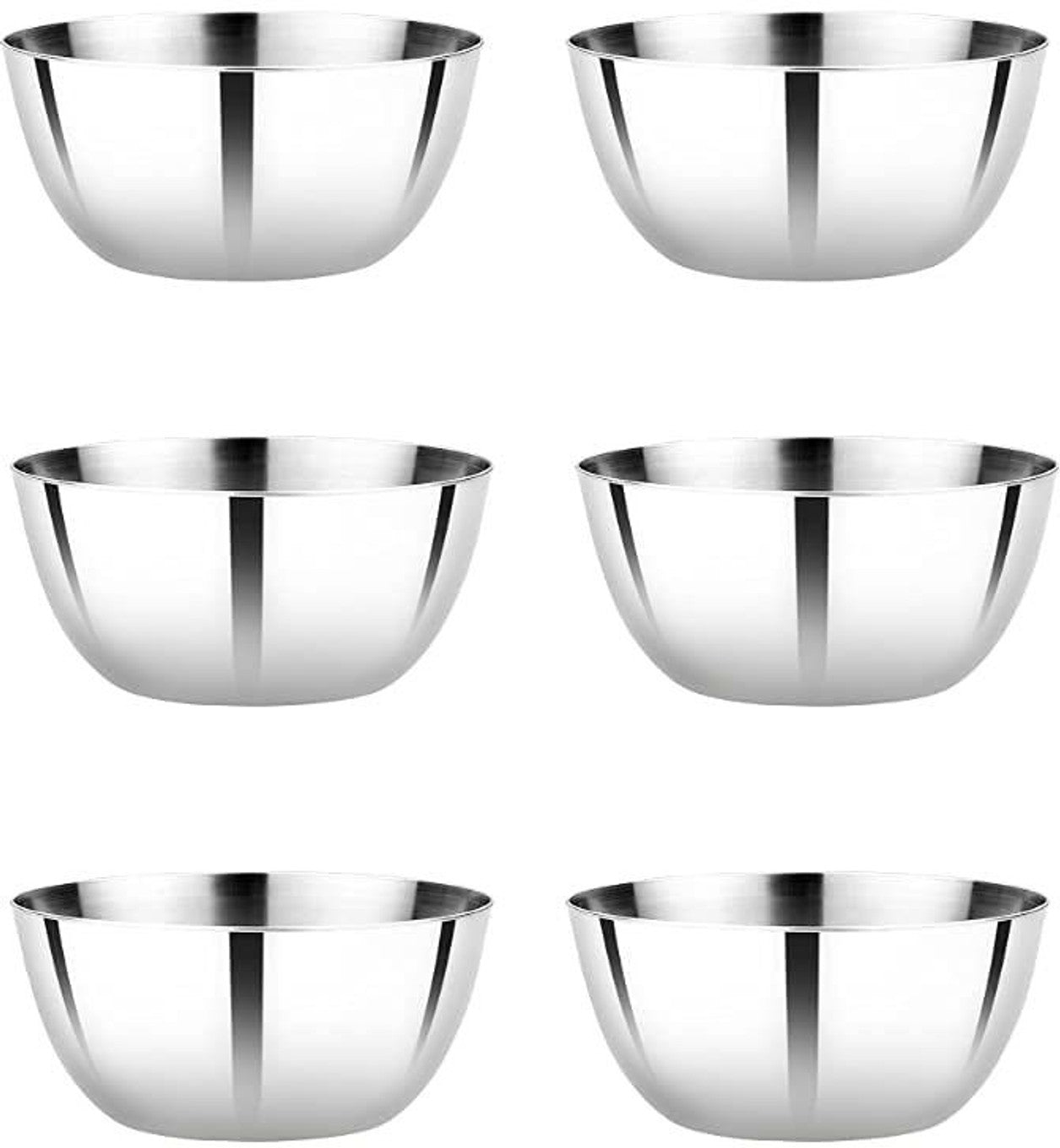 VINOD Stainless Steel Two Tone Bowl Set of 6 Pcs