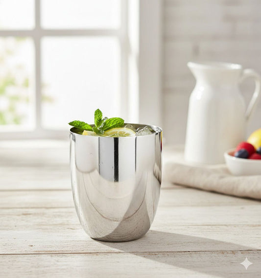 Vinod Stylish Vento Steel Glass 300 ml,6 Piece, Service for 6
